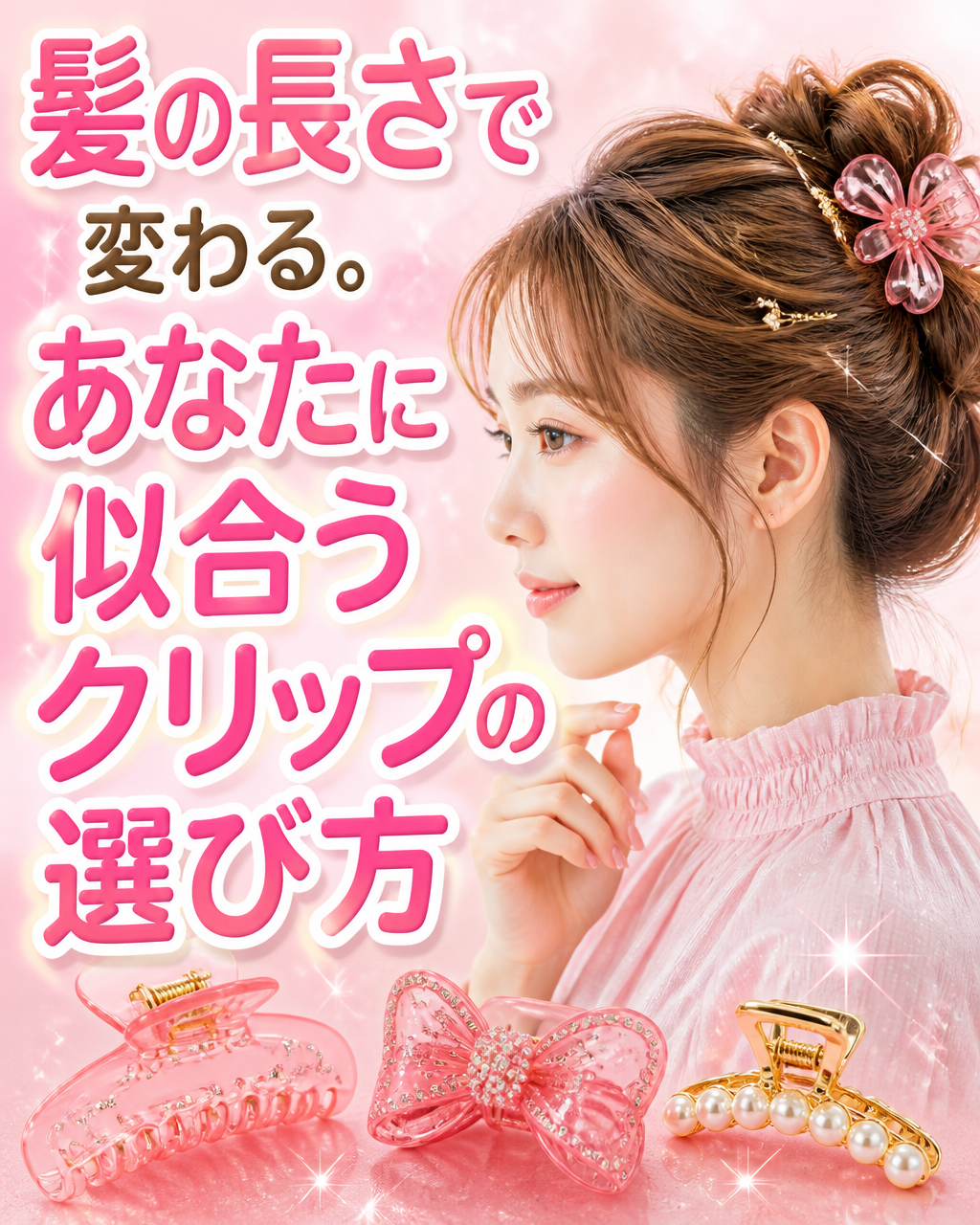 ヘアクリップの選び方｜髪の長さ別おすすめの使い方